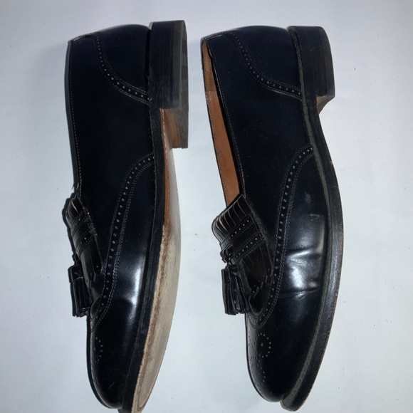 Bostonian Black Leather Tassel Kiltie Wingtip loafers Size 11 D/B style 26271 - Picture 3 of 7